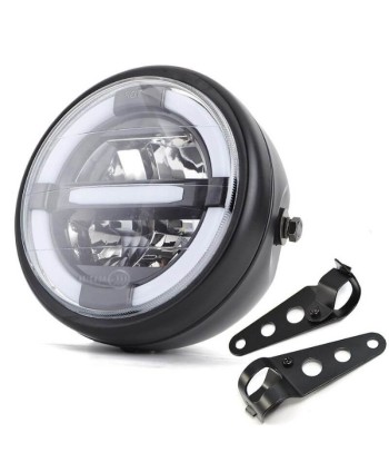 Phare moto Angel Eyes + clignotant intégré   - 6.8 pouces rembourrage situé sous