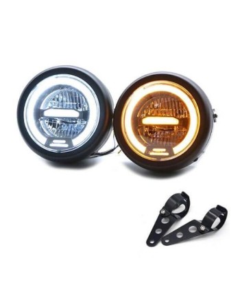 Phare rond moto LED avec clignotant ou a consommer sur place