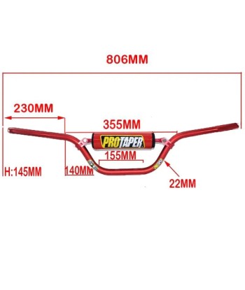 Guidon pro taper - 22mm Rouge acheter