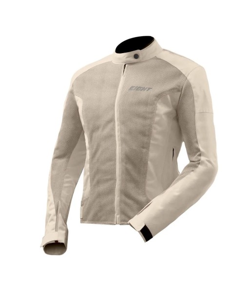 Blouson moto femme été  - Aérow Flow Beige brillant des détails fins