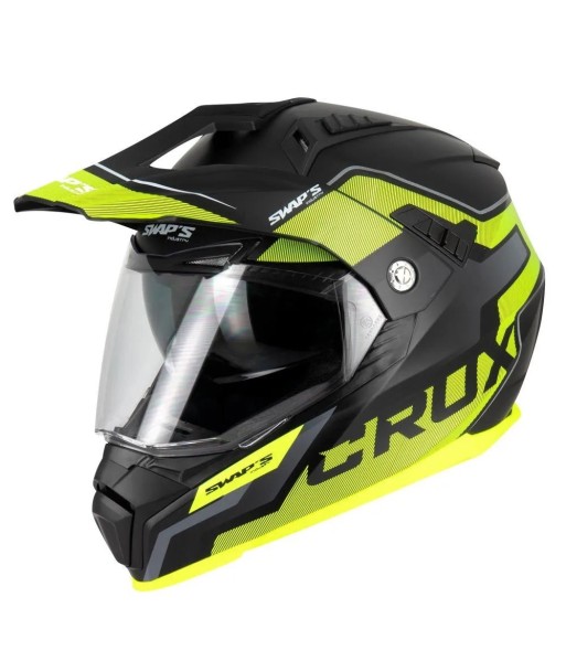 Casque moto cross / enduro - Jaune des créatures d'habitude