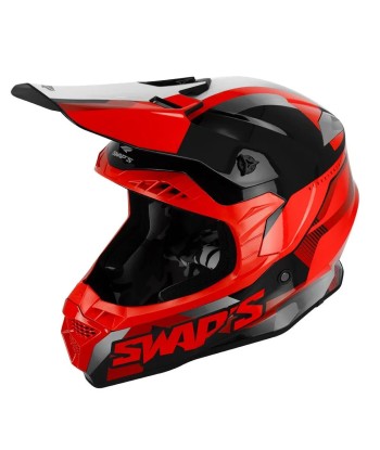 Casque moto cross homologuée - Rouge SWAPS S849 livraison et retour toujours gratuits