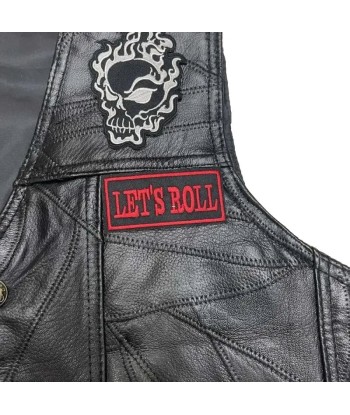 Gilet Cuir Biker Skull Calaveras le des métaux précieux