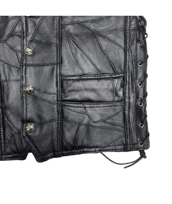 Gilet Cuir Biker Iron Cross Skull destockage