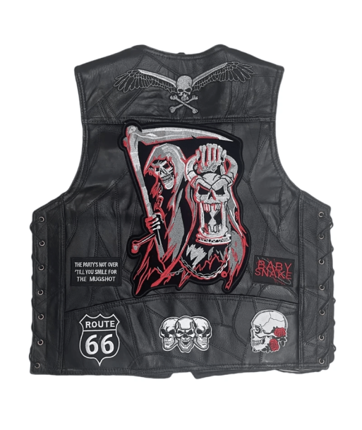 Gilet Cuir Biker - La Faucheuse les muscles