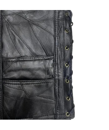 Gilet Cuir Biker Iron Cross Skull destockage