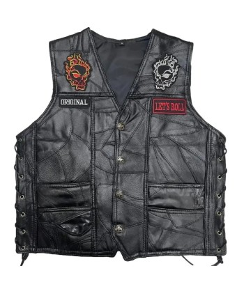 Gilet Cuir Biker - La Faucheuse les muscles