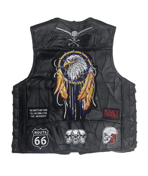 Gilet cuir biker americain - Eagle Dreamcatcher plus qu'un jeu 