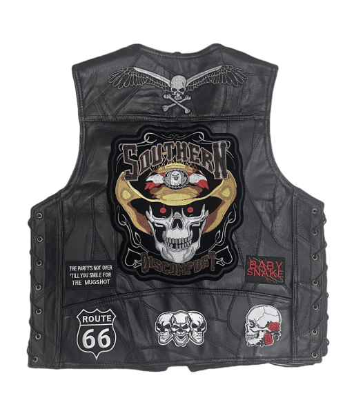 Gilet cuir biker harley - Southern Reaper pas cheres