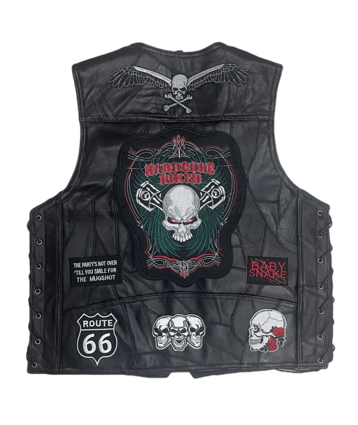 Gilet Cuir Biker Hardcore Skull en ligne des produits 