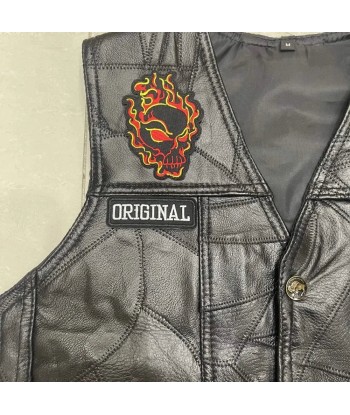 Gilet cuir biker noir - La mort avant le déshonneur de la marque