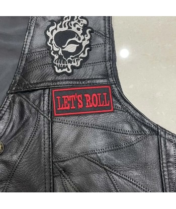 Gilet cuir biker noir - La mort avant le déshonneur de la marque