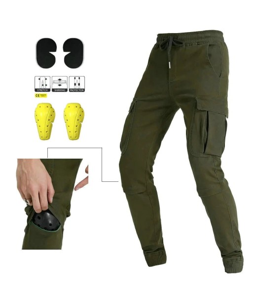 Pantalon cargo moto - Kaki | UrbanGear™ livraison et retour toujours gratuits