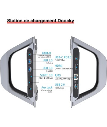 Station d'accueil Dock Station avec stand HDMI,Jack 3.5, SD, Micro SD, RJ45, USB 3.0 Venez acheter