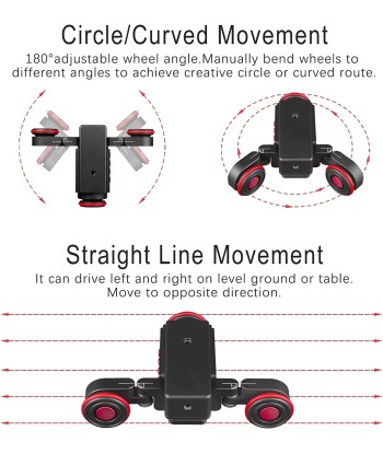 Car Motorisé 3 Roues Sans Fil avec Télécommande pour Appareils Photo Caméra GoPro Smartphone l'évolution des habitudes 