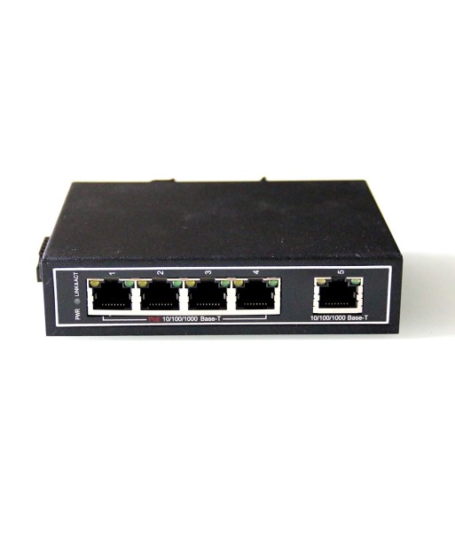 Switch Reseaux Ethernet RJ45 Alimentation PoE 5 Ports Non Gere Rail Montage NOIR les ctes