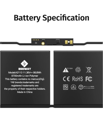 Batterie de Remplacement A2141 A2113 Compatible MacBook Pro Retina 16" EMC3347 2019 les ctes