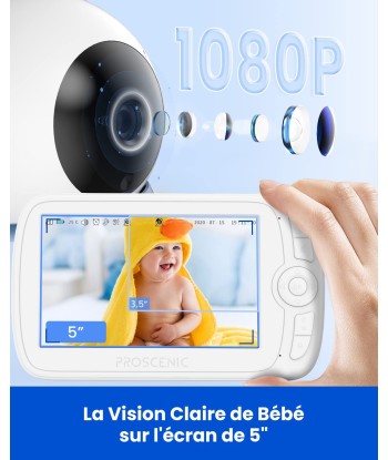 Babyphone Vidéo 1080P Rechargeable 3600mAh Ecran 5" Vision Nocturne Audio Bidirectionnel sélection de produits