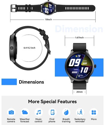 Montre Connectée Bluetooth Ecran 1,32 Pouces Montre Intelligente Etanche IP68 Mode Sportif ROSE de la marque