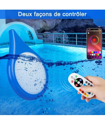 Eclairage Piscine LED 25W Lampe Piscine Etanche IP68 Minuterie Télécommande et APP Cable 11m soldes