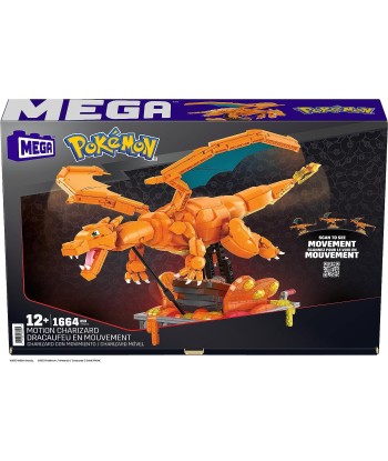 Pokémon Construction Figurine Articulée Authentique Dracaufeu En Mouvement 1663 Pièces 28cm d'Europe débarque