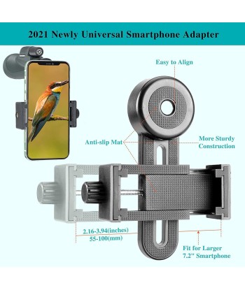 Monoculaire HD 12x56 Adaptateur Smartphone Lunette Monoculaire Puissante Observation Oiseaux 2024