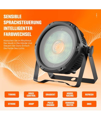 Projecteur LED Blanc RGB 100W COB 15 Canaux DMX512 Commande Vocale vente chaude votre 