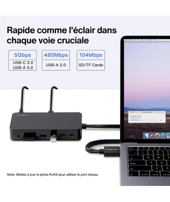 Station Accueil Compatible MacBook Pro Adaptateur Secteur 100W 12en1 HDMI RJ45 USB NOIR une grave pollution 