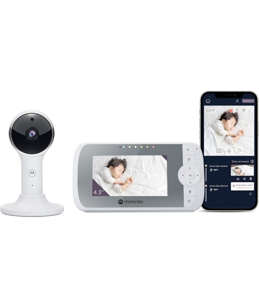 Babyphone MOTOROLA VM64 Caméra Bébé 1080p Moniteur Ecran LCD 4.3" Rechargeable Vision Nocturne Audio Les êtres humains sont 