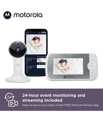 Babyphone MOTOROLA VM64 Caméra Bébé 1080p Moniteur Ecran LCD 4.3" Rechargeable Vision Nocturne Audio Les êtres humains sont 