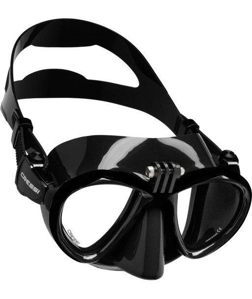 Cressi Metis Mask Black Masque de Plongée à Volume Réduit pour Action Cam Unisex-Adult, Noir/Noir, Taille Unique les ctes