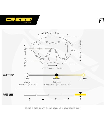 Cressi F1 Mask Black Blue Lenses Masque de Plongée sans Cadre Unisex-Adult, Noir/Oculaire Bleu Ultravision, Taille Unique Pour