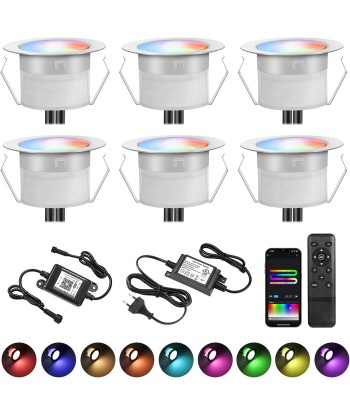 Lot de x6 Spot LED Encastrable RGB Dimmable Extra Plat 8W Wifi Diamètre 31mm Comparez plus de prix