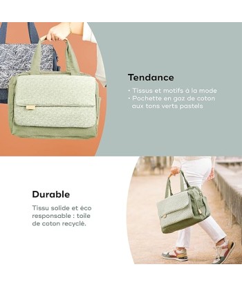 Sac à Langer 23L Quotidien Nombreux Rangements Pochette Amovible 3L 6 Accessoires Inclus Matelas à Langer Pochette Isotherme Pochette Tétine VERT vente chaude votre 