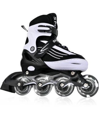 Rollers Enfants Patins à Roulettes Intérieur Extérieur Taille Réglable 34-37 NOIR/BLANC le concept de la Pate a emporter 