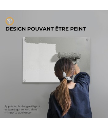 Chauffage Mural Intelligent Panneau Électrique à Convection Réflecteur Chaleur Efficacité Énergétique Faible Conso Peignable Thermostat App 1x92x60cm BLANC en stock