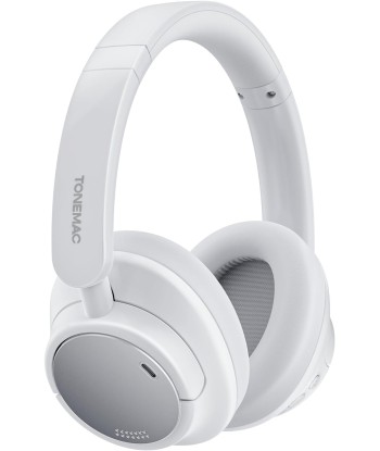 TONEMAC Casque Bluetooth H7Pro - Isolation Acoustique Avancée -45dB, Autonomie Révolutionnaire 80H - BLANC Faites des économies