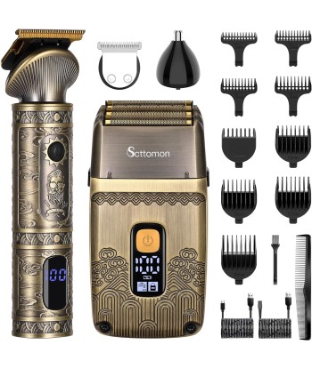 Ensemble Rasoir Electrique et Tondeuse Barbe Cheveux Sans Fil Rechargeable Sabots Accessoires sélection de produits