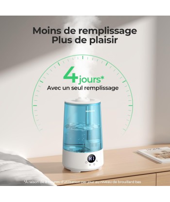 Humidificateur Air 3.6L Cool Mist Top-Fill 19dB Silencieux Plusieurs Modes 7 Couleurs Autonomie 34h de votre