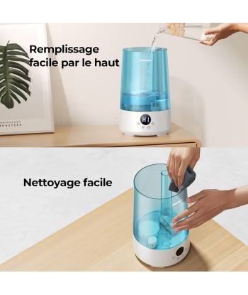 Humidificateur Air 3.6L Cool Mist Top-Fill 19dB Silencieux Plusieurs Modes 7 Couleurs Autonomie 34h de votre