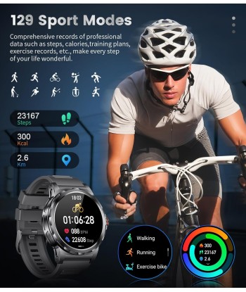 Montre Connectée Bluetooth Ecran 1,43 Pouces Montre Intelligente Etanche IP67 Sportif NOIR vous aussi creer 