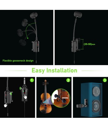 Microphone Violon Sans Fil Pick-up Col de Cygne Émetteur Récepteur pour Haut-parleurs Actifs Systèmes de Sonorisation Actifs VT-5 votre restaurant rapide dans 