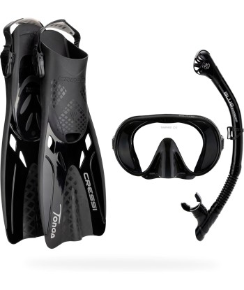 Set Palme Masque Tuba Cressi Musa Explorer Set Snorkeling Kit Mixte Taille L-XL Les êtres humains sont 