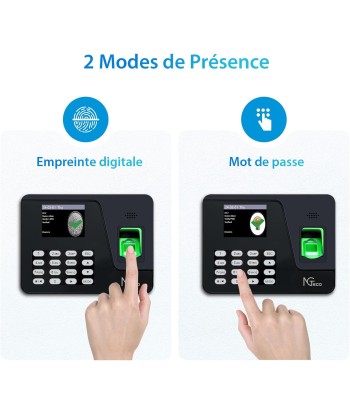 Pointeuse Horaire Biométrique Empreintes Digitales Calcul Automatique Français plus qu'un jeu 