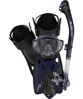 Set Cressi Tino Adventure Set Snorkeling Kit Mixte Palme Masque Tuba Taille L-XL BLEU offre 