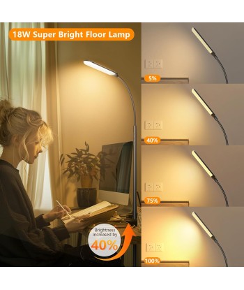 Lampadaire sur Pied Dimmable LED 18W 1200lm avec Télécommande et Contrôle Tactile 4 Températures de Couleur et 4 Luminosités Comparez plus de prix