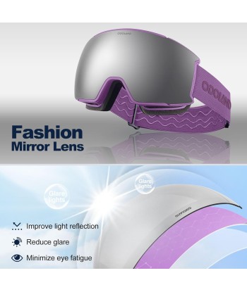 Masque de Ski Lunette Unisexe Verre Magnétique Interchangeable Protection UV Anti Brouillard Compatible avec Casque BLANC VIOLET Découvrez la collection