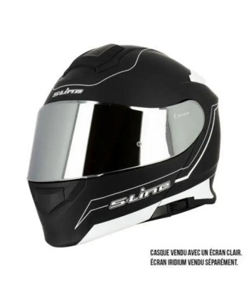 Casque Modulable Double écran Noir et blanc MAT | SLine550 français