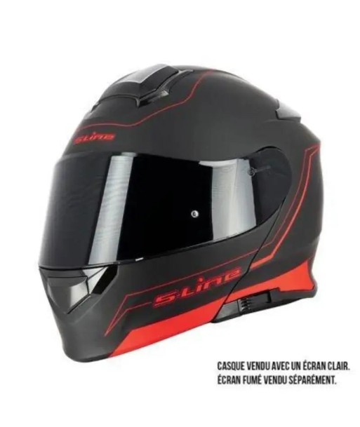 Casque Modulable Double écran Noir et Rouge MAT | SLine550 s'inspire de l'anatomie humaine