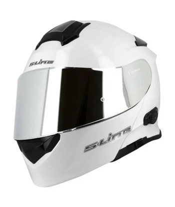 Casque moto bluetooth -  Blanc Livraison rapide